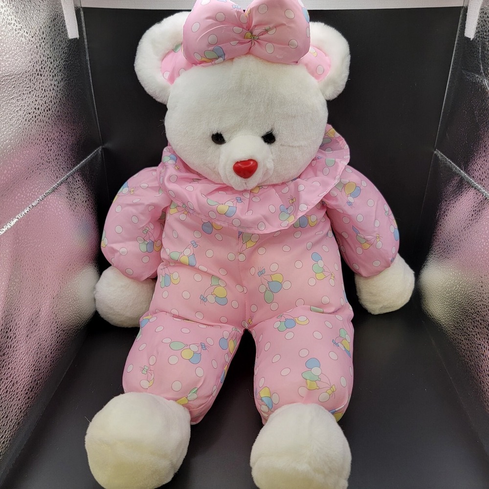 19" Vtg Prestige Trading Corp. Girl Clown Bear W/ Nylon Outfit